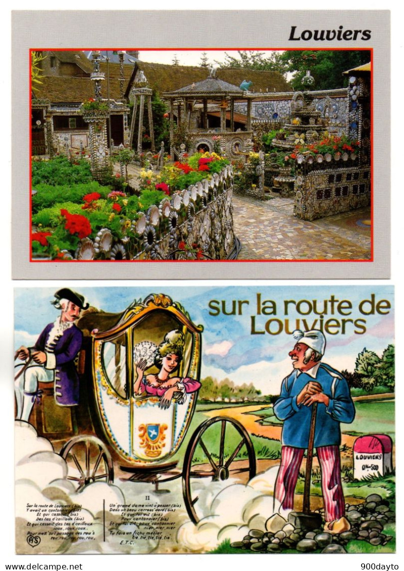 Lot De 3 CP. LOUVIERS. La Rue Grande; "Les Inspirés Du Bord Des Routes"; Sur La Route De Louviers. (modifié 24/04) - Louviers