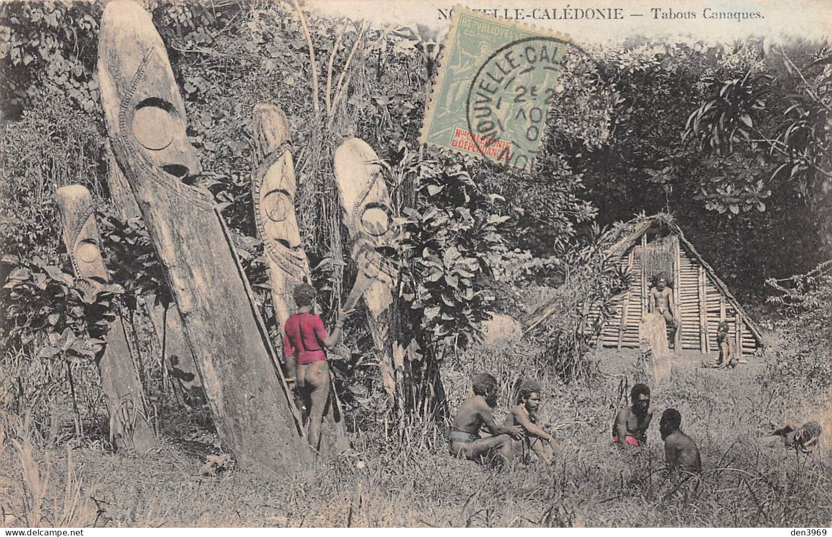 NOUVELLE-CALEDONIE - Tabous Canaques - Nu Ethnique - Religion, Sorcellerie - Voyagé 1909 (2 Scans) - Nouvelle Calédonie