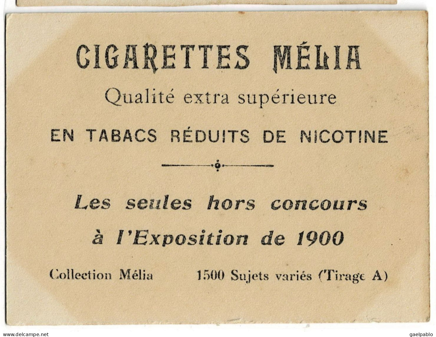 CIGARETTES MELIA -  DE MENDES  - Tirage A - Melia