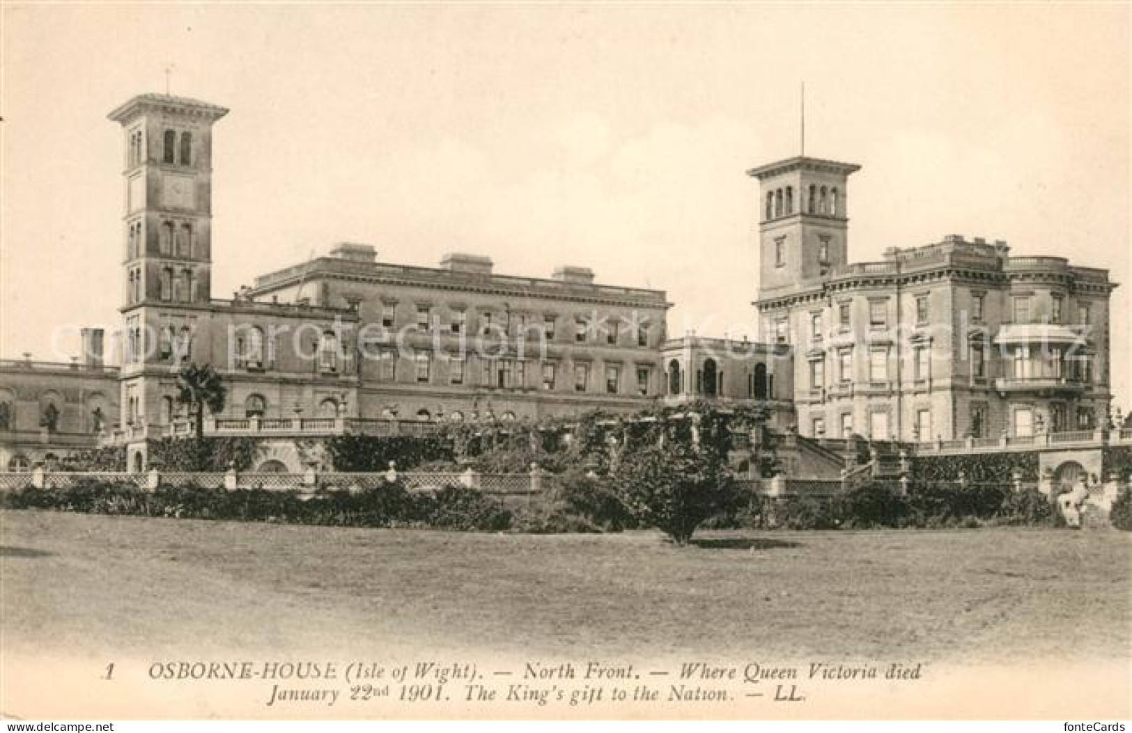 43007787 Osborne Isle Of Wight Osborne House North Front Shanklin - Sonstige & Ohne Zuordnung