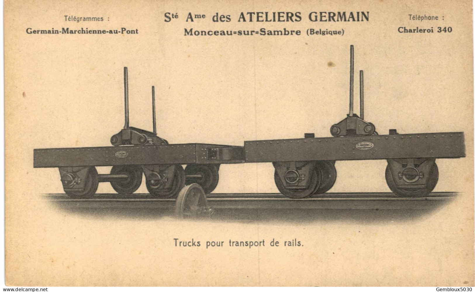 (340) Monceau-sur-Sambre   Les Ateliers Germain Trucks Pour Transport De Rails - Charleroi