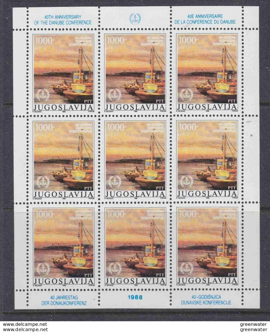 Yugoslavia 1988 Danube 1v Sheetlet ** Mnh (59630) - Hojas Y Bloques