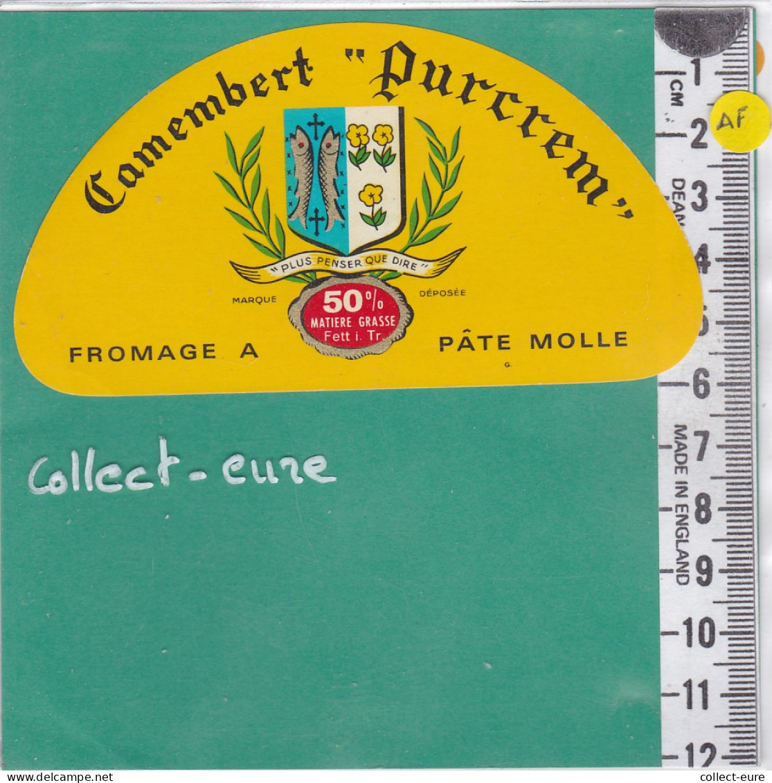 C1156 FROMAGE DEMI CAMEMBERT PAGNY LA BLANCE COTE FRO BLANC MEUSE ??? 50 % A PATE MOLLE POISSONS - Cheese