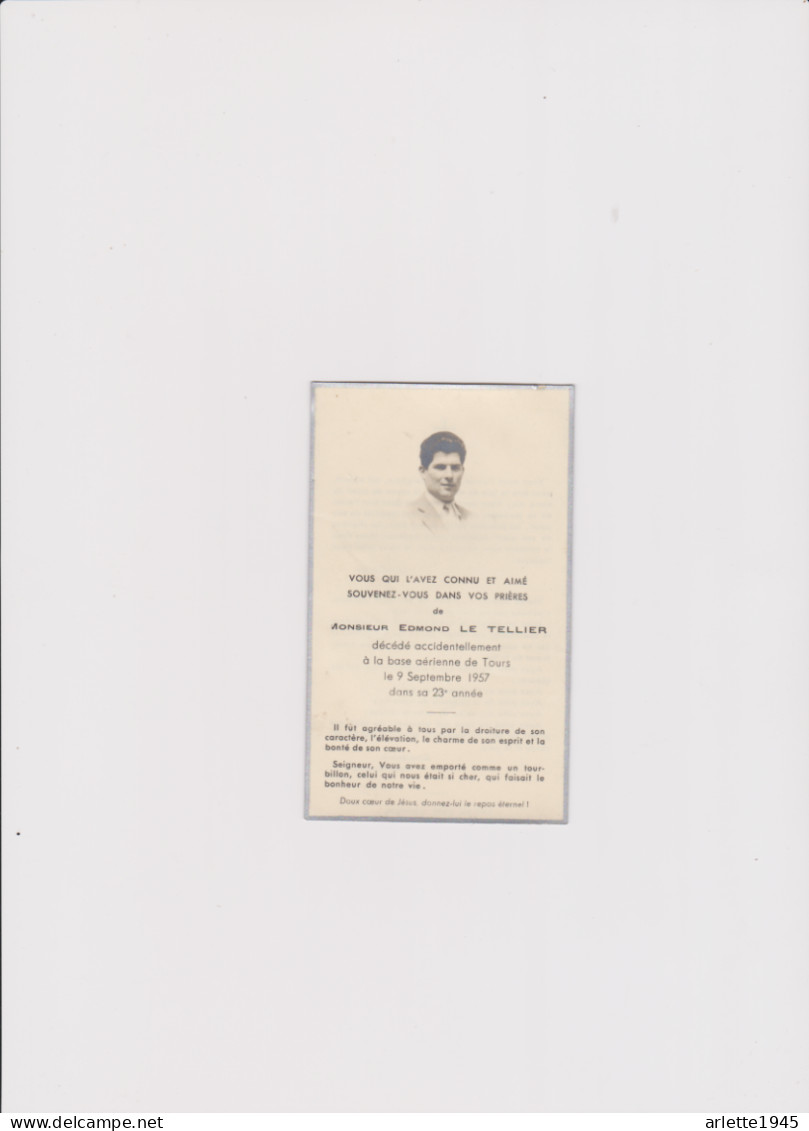 Me EDMONT LE TELLIER DECEDE ACCIDENTELLEMENT BASE AERIENNE DE TOURS 1957 - Aviación