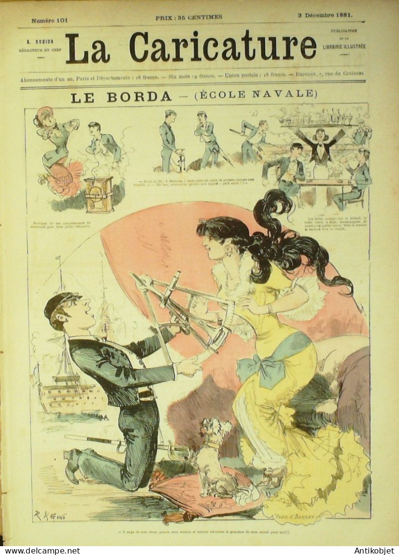 La Caricature 1881 N°101 Ecole Navale Le Borda Barret Gino - Revistas - Antes 1900
