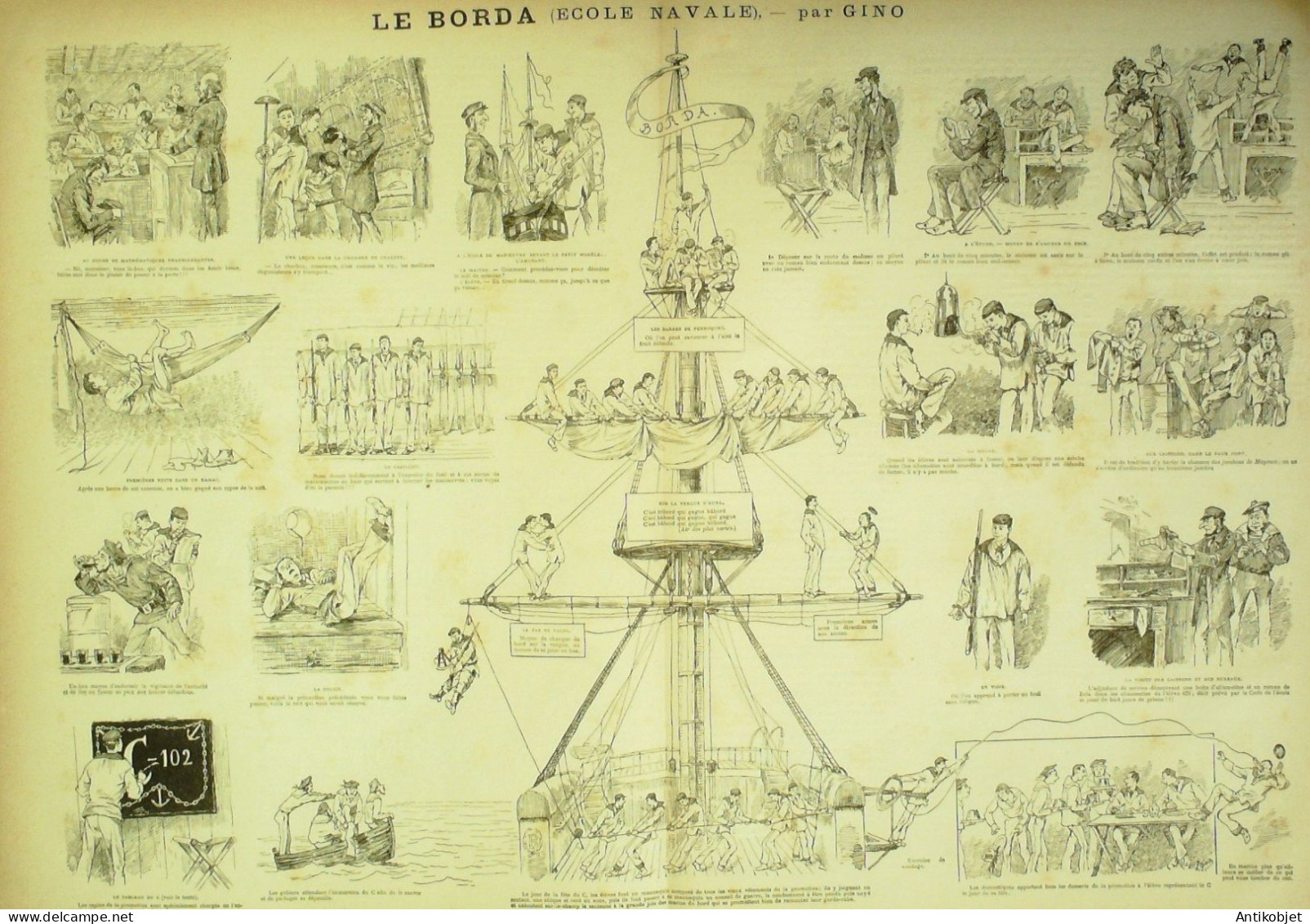 La Caricature 1881 N°101 Ecole Navale Le Borda Barret Gino - Magazines - Before 1900