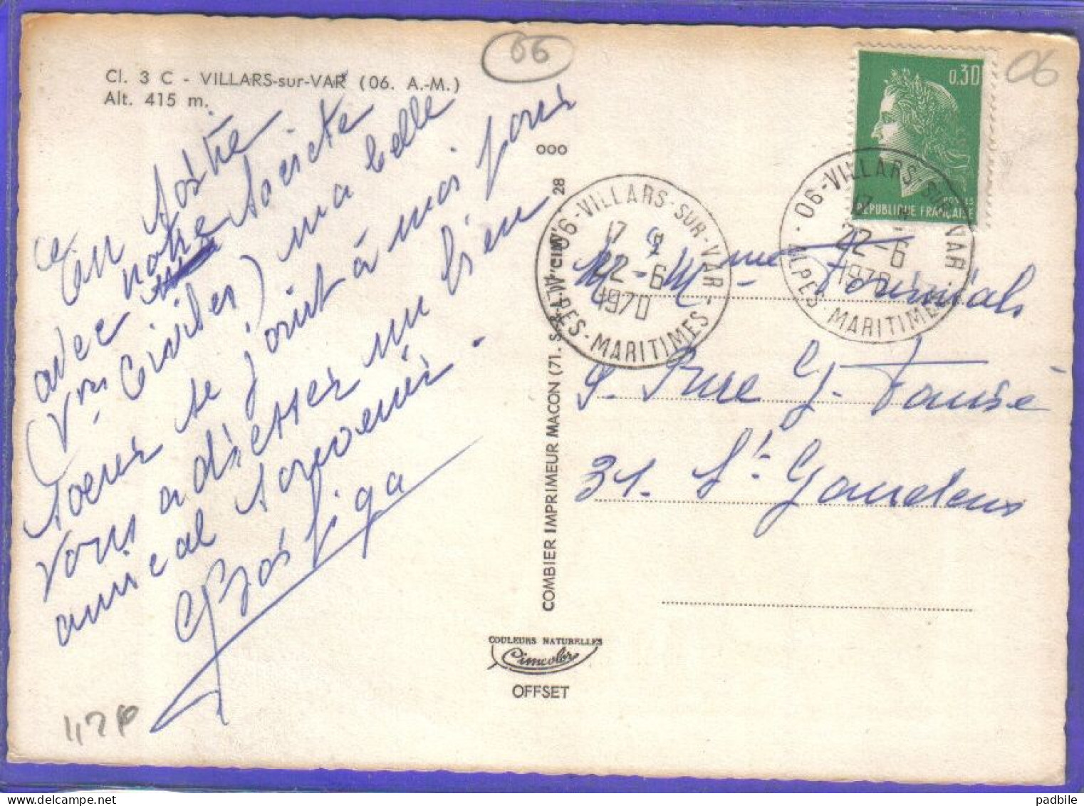 Carte Postale 06. Villars-sur-Var  Blason  Renault 4L Très Beau Plan - Autres & Non Classés