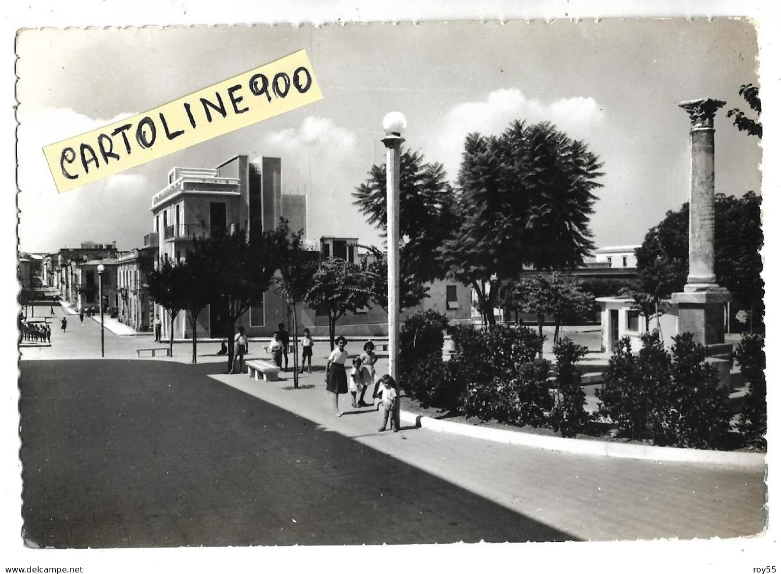 Calabria-reggio Calabria-palmi Calabro Piazza Municipio Differente Veduta Piazza Animata Anni 50 - Sonstige & Ohne Zuordnung