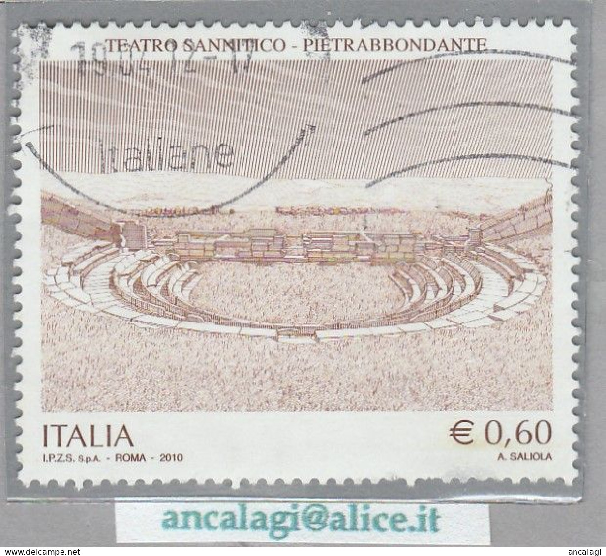 USATI ITALIA 2010 - Ref.1165B "TEATRO SANNITICO" 1 Val. - - 2001-10: Usados