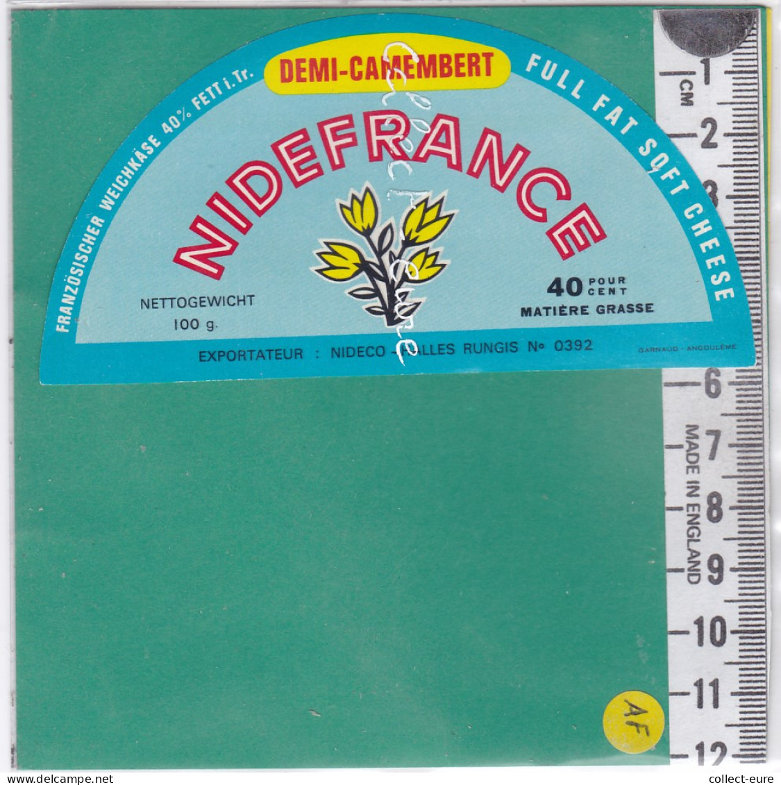 C1165 FROMAGE DEMI CAMEMBERT NID DE FRANCE NIDECO - Cheese