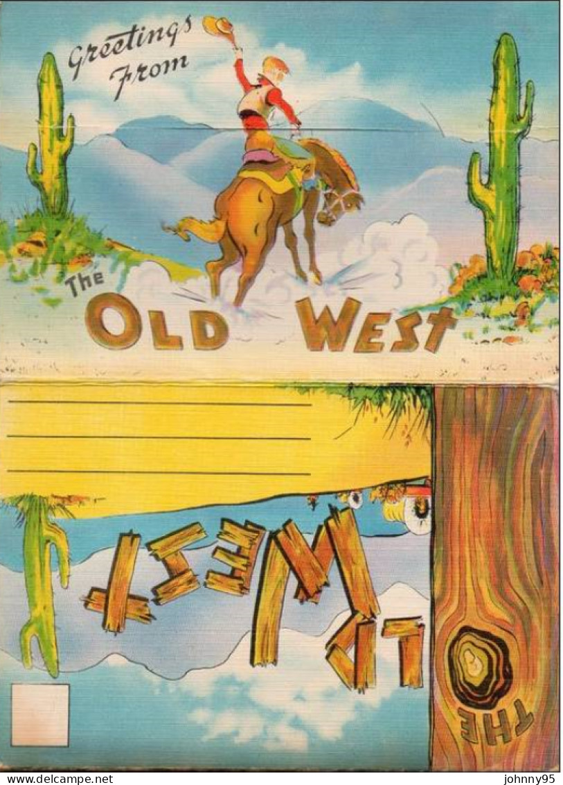 Ouest Américain : The Old West - Cow-Boys - Dépliant De 18 Cartes Animées Recto-verso (voir Scans) - Andere & Zonder Classificatie