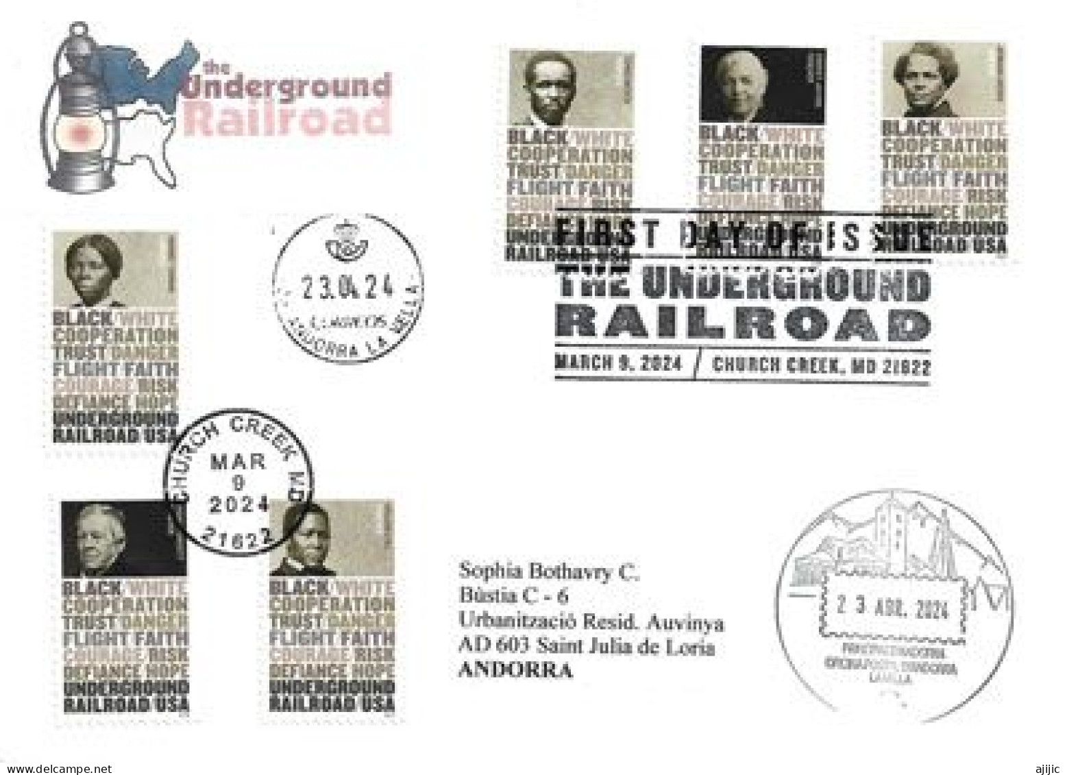 2024.The Underground Railroad  (network Of Routes Established In USA ,19th Century,used By Enslaved Americans) FDC - 2011-...