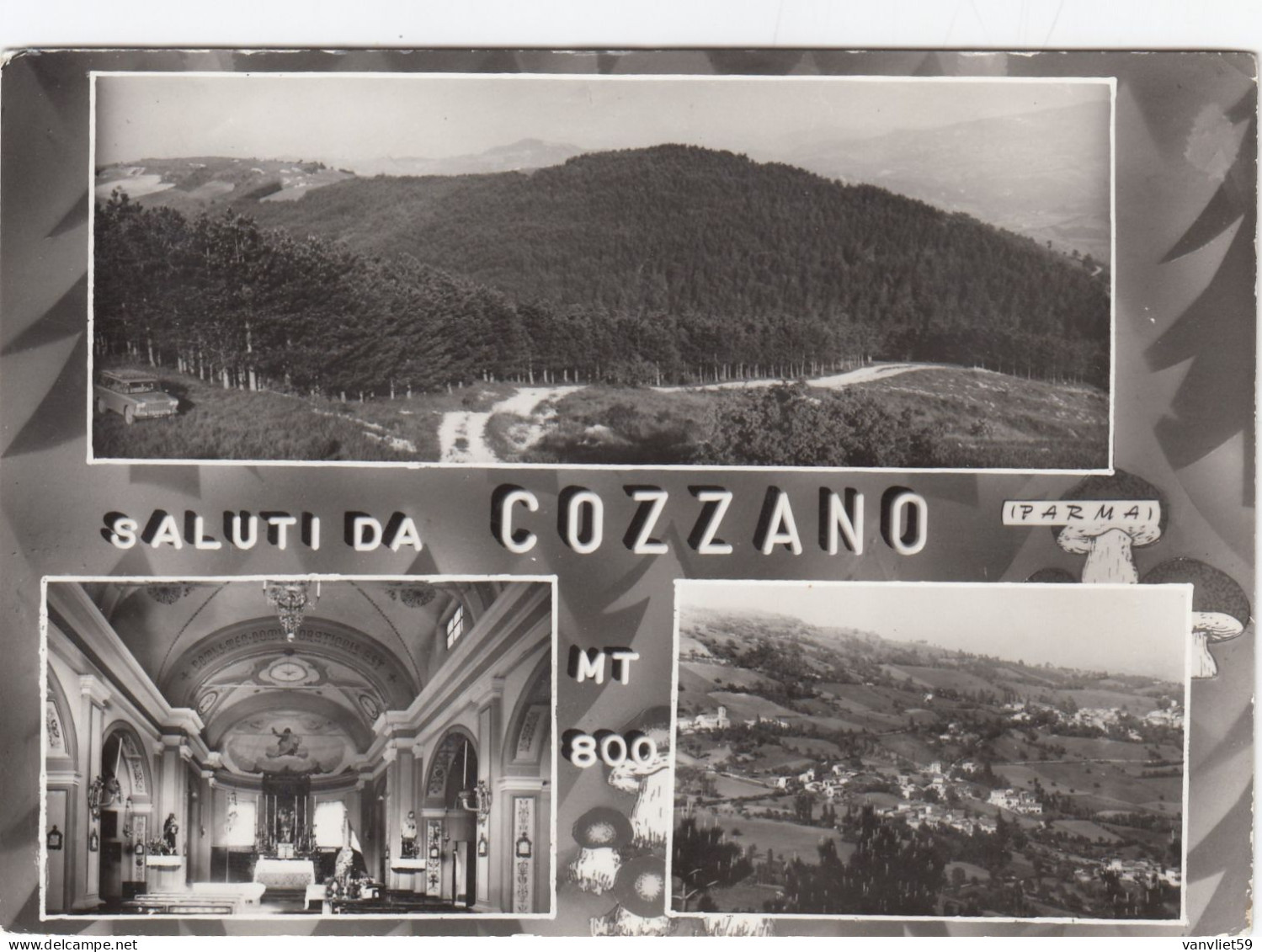 COZZANO-PARMA-SALUTI DA..-MULTIVEDUTE-CARTOLINA VERA FOTOGRAFIA-VIAGGIATA IL 16-7-1973 - Parma