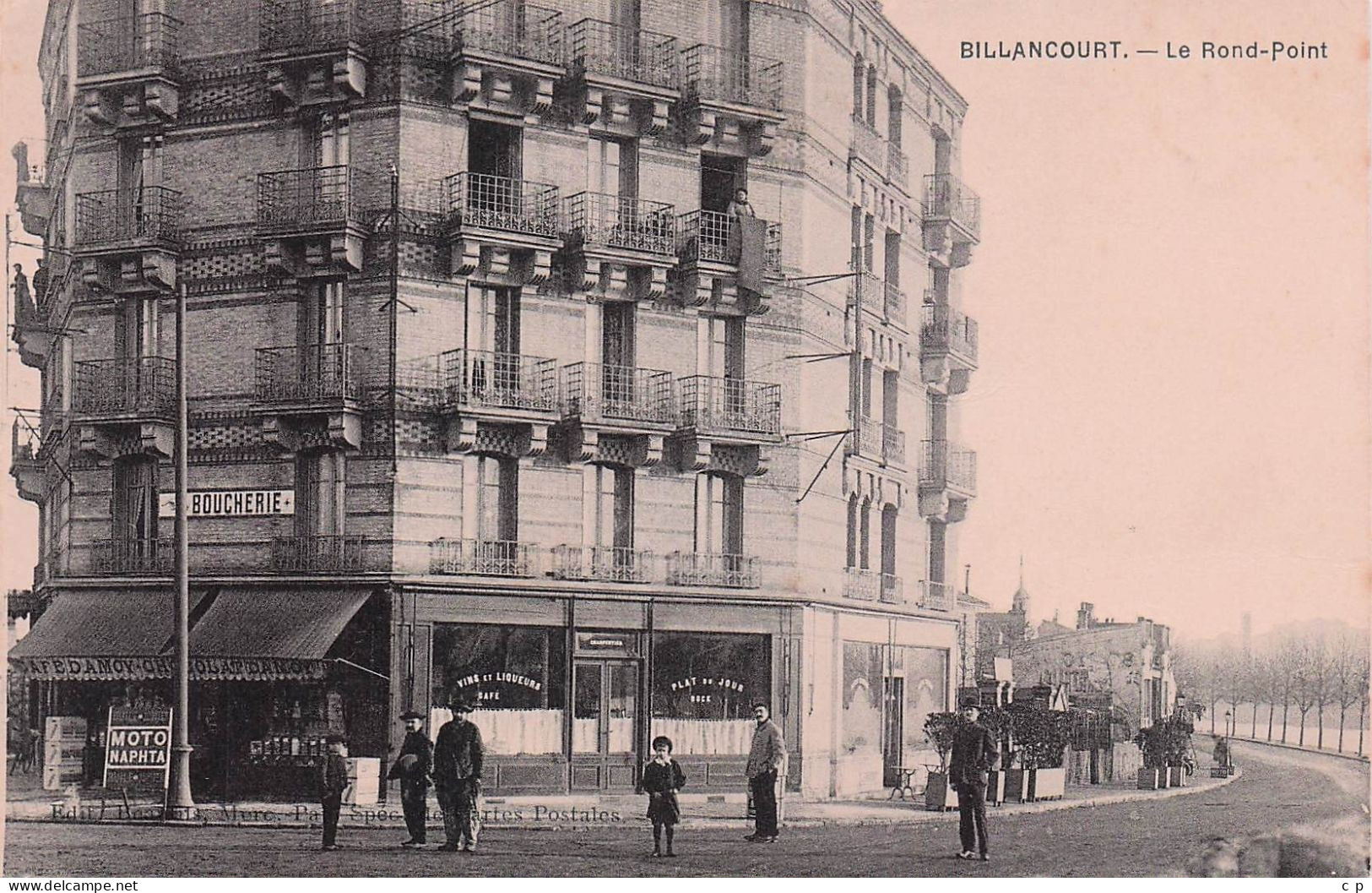 Boulogne Billancourt  -  Rond Point  -  Moto Naphta - Boucherie - Plat Du Jour - Brasserie -  CPA °J - Altri & Non Classificati