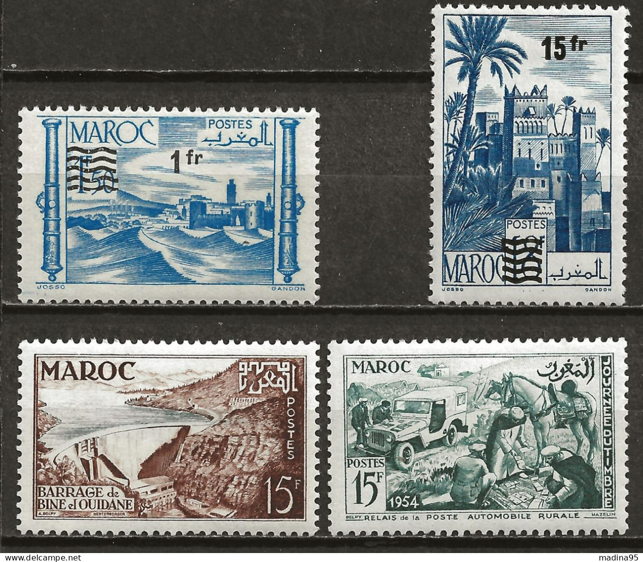 MAROC Colo:, *, N° YT 327, 328, 329 Et 330, Ch., TB - Unused Stamps