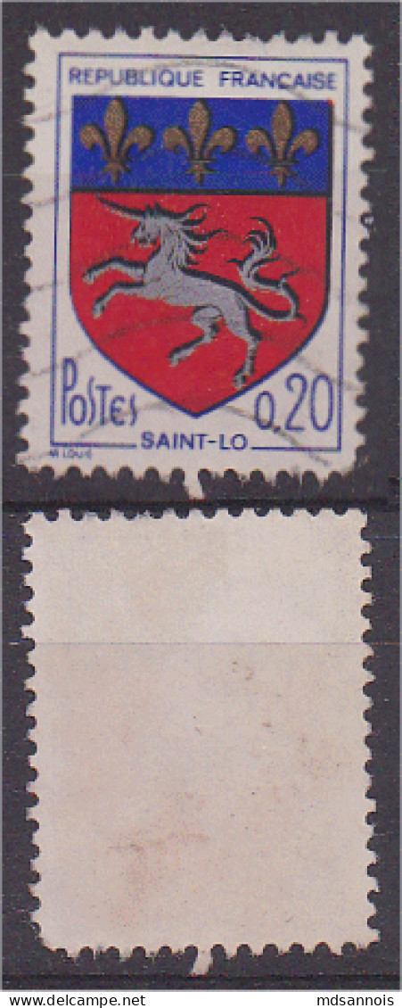 1966 Blason Saint Lo N° 1510 Couleur Noir Décalée Oblitéré - Usados