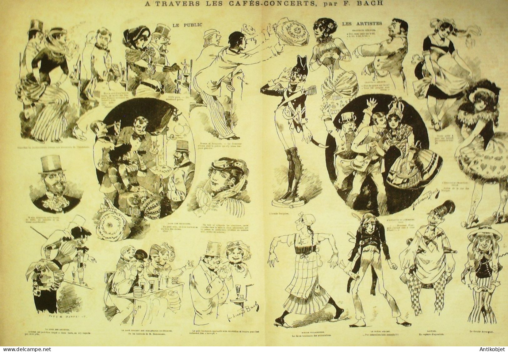 La Caricature 1881 N°104 Les Cafés-Concerts Bach Morland Vaudeville Loys - Tijdschriften - Voor 1900