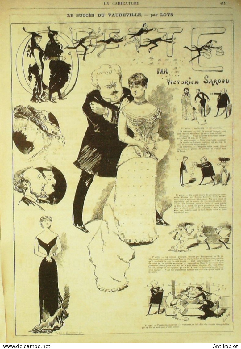 La Caricature 1881 N°104 Les Cafés-Concerts Bach Morland Vaudeville Loys - Revistas - Antes 1900