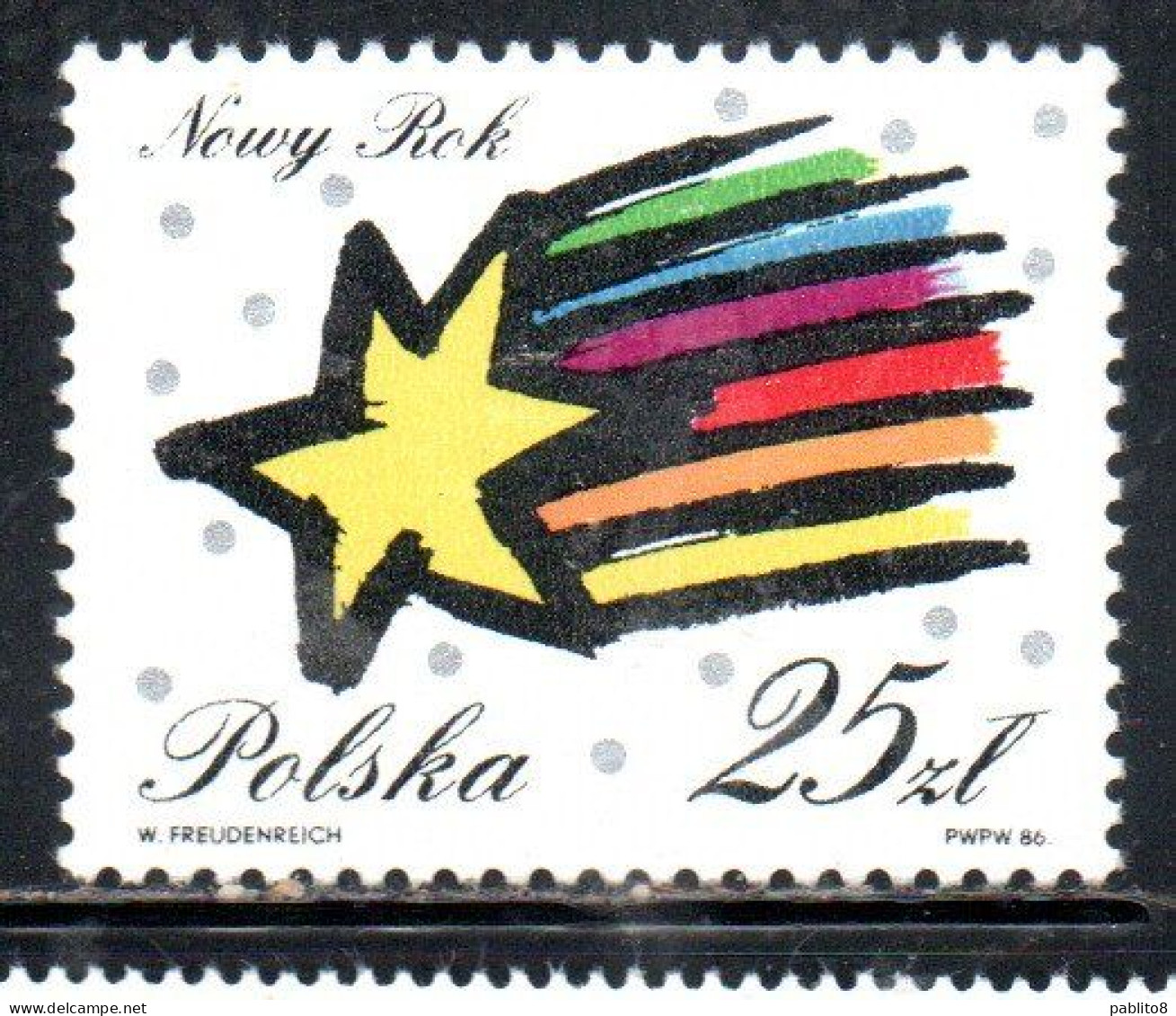 POLONIA POLAND POLSKA 1986 CHRISTMAS NEW YEAR NATALE NOEL WEIHNACHTEN NAVIDAD NATAL 25z MNH - Neufs