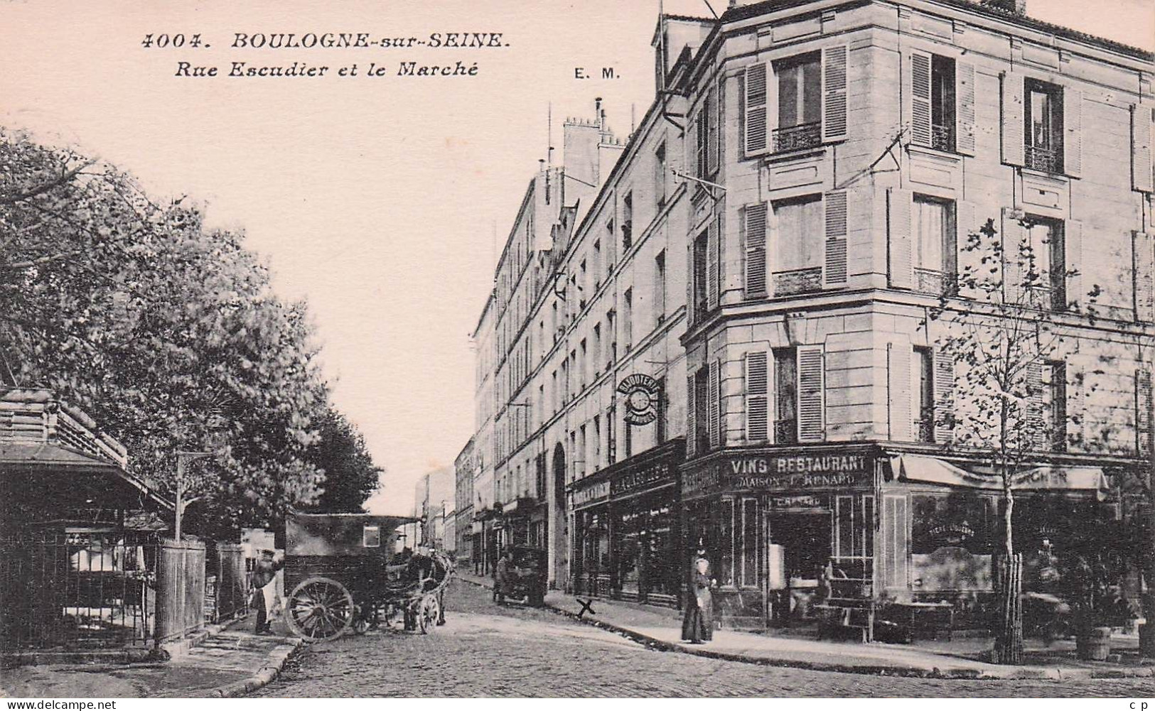 Boulogne Sur Seine - Rue Escudier Et Le Marché -  CPA °J - Altri & Non Classificati