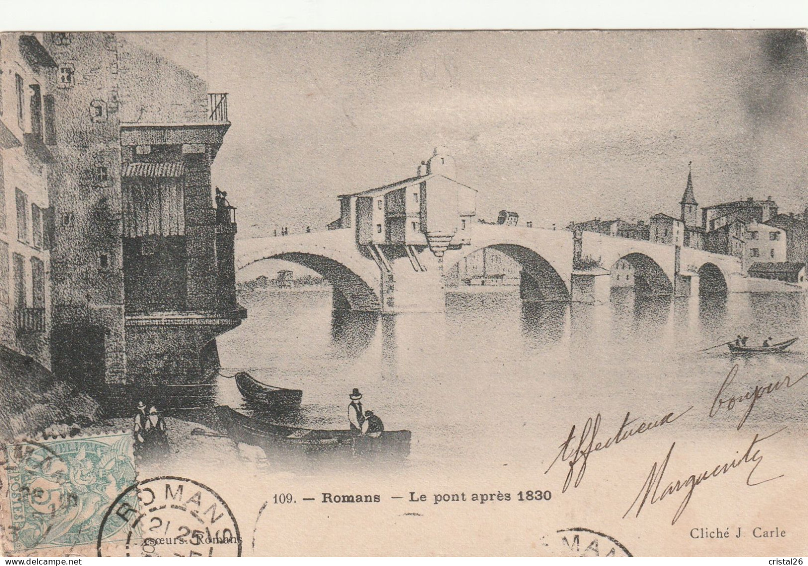 Romans  Le Pont Apres 1830 - Romans Sur Isere