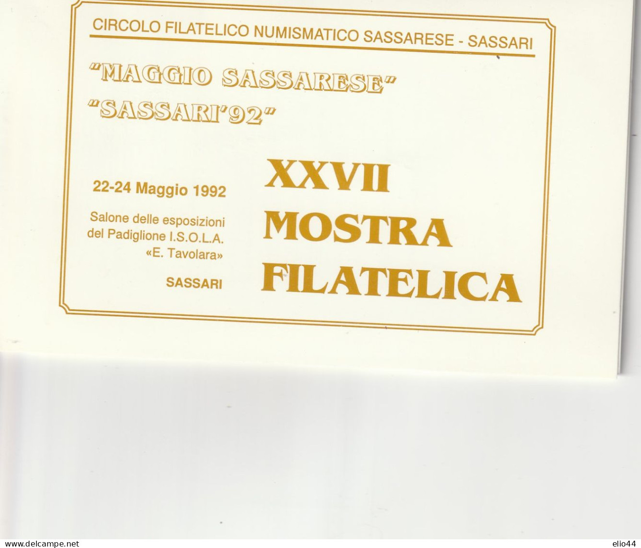 Francobolli - Erinnofilia - Sassari '92 - Maggio Sassarese  XXVII° Mostra Filatelica - - Cinderellas