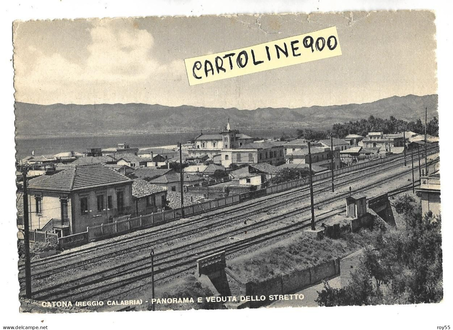 Calabria-reggio Calabria-catona Frazione Di Reggio Calabria Veduta Ferrovia E Case Frazione Catona Anni 50 60 - Andere & Zonder Classificatie