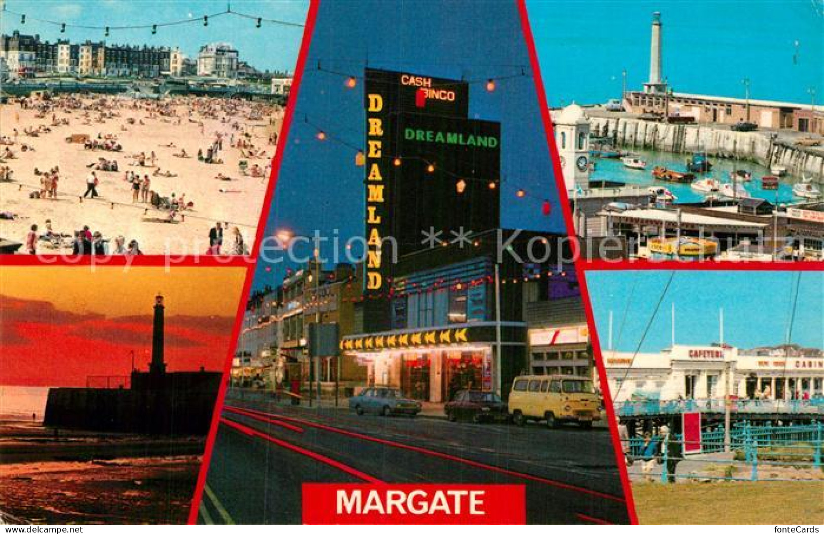 43005565 Margate UK Beach Street Scene At Night Dreamland Harbour Sunset Margate - Otros & Sin Clasificación