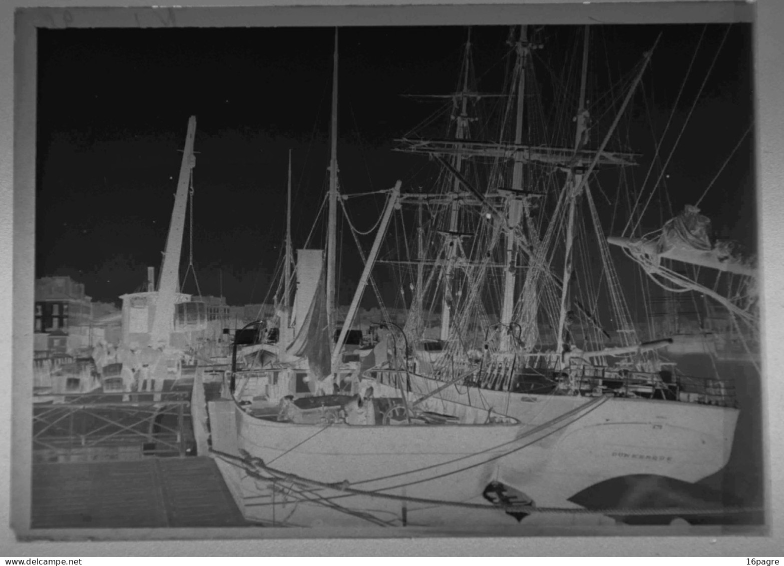 PHOTO PLAQUE DE VERRE, NAVIRE TROIS MÂTS LE DUNKERQUE Á COUPLE, NANTES, LOIRE-ATLANTIQUE - Glass Slides