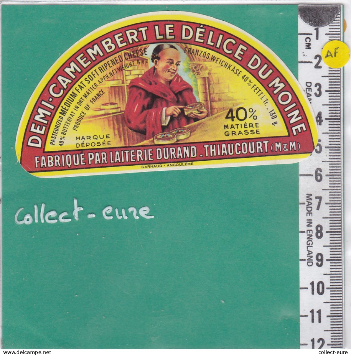 C1170 FROMAGE DEMI CAMEMBERT DURAND THIAUCOURT MEURTHE ET MOSELLE  SAINT BENOIT  MOINE    40 %             - Cheese