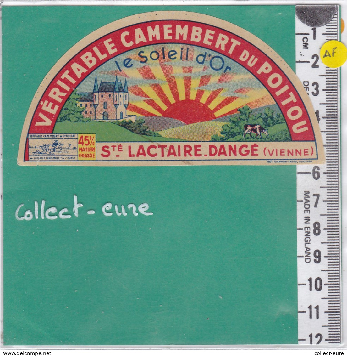 C1176 FROMAGE DEMI CAMEMBERT LE SOLEIL D OR LACTAIRE DANGE VIENNE  - Cheese