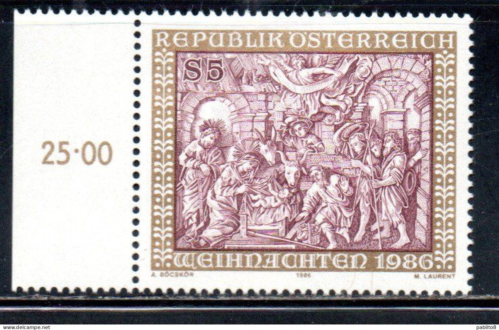 AUSTRIA ÖSTERREICH 1986 CHRISTMAS NATALE NOEL WEIHNACHTEN NAVIDAD 5s MNH - Nuovi