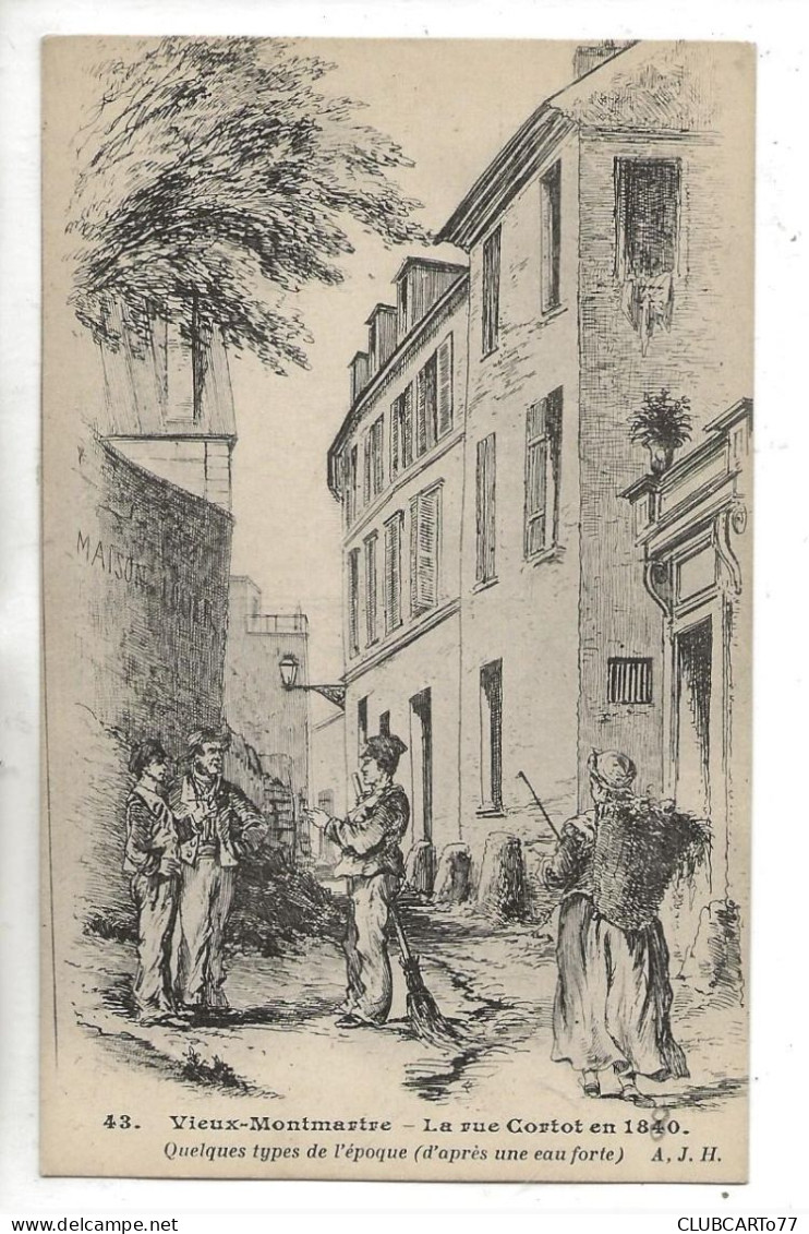 Paris 18ème Arr (75) : La Rue Cortot De Montmartre Illustration De 1840 Ed 1910 (animé) PF - Arrondissement: 18