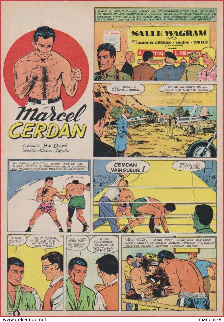 Marcel Cerdan. Boxe. Combat Contre Harold Green En 1947. Bande Dessinée. BD. Histoire Vraie Et Complète. 1965. - Historische Dokumente