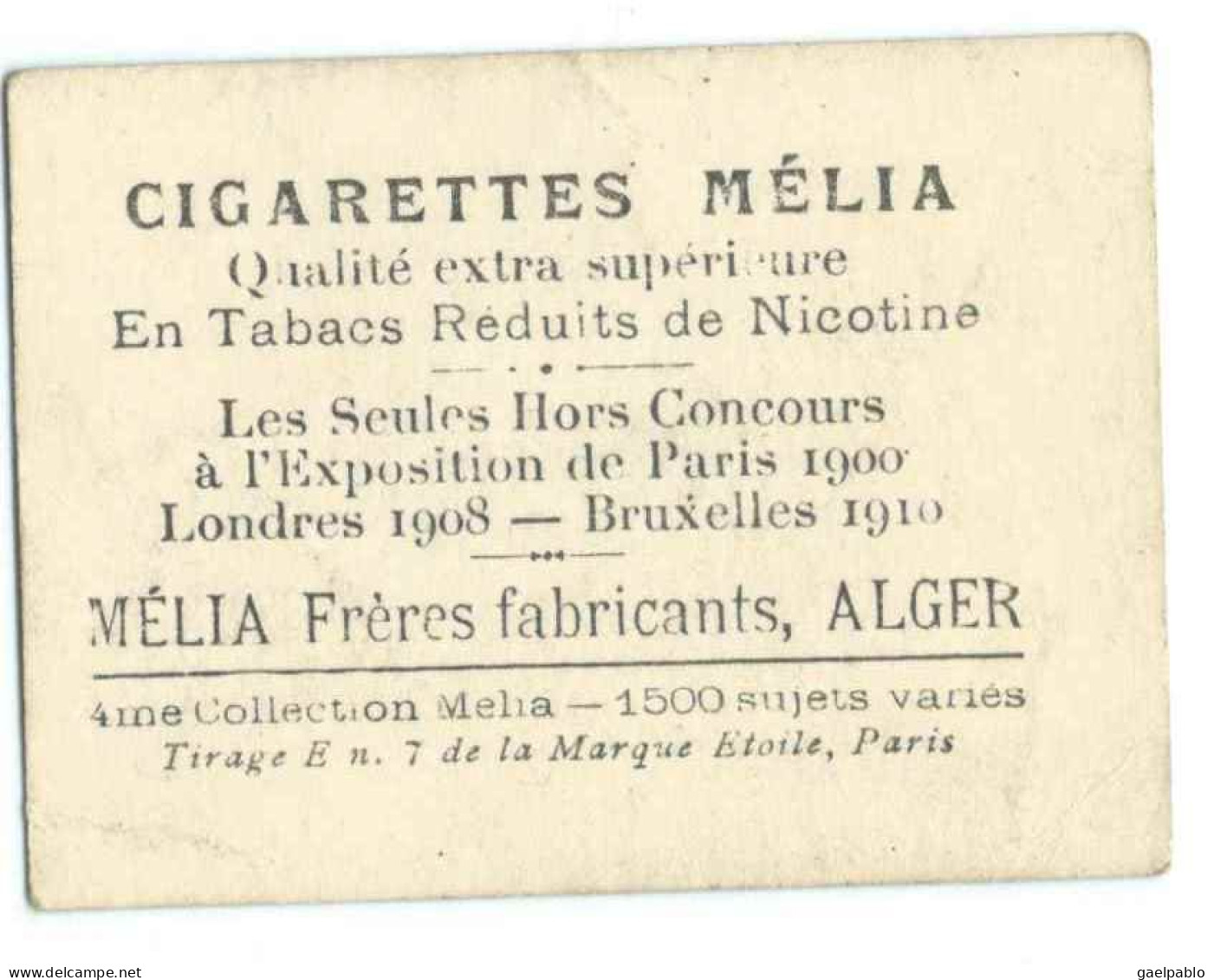 CIGARETTES MELIA -  RUTH MARTIN  - Tirage E N°7 De La Marque Etoile - 4ème Collection Mélia - Melia