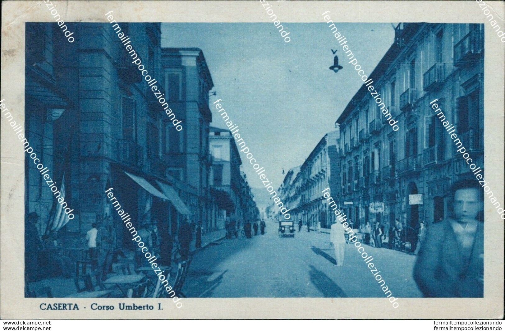 Az430 Cartolina Caserta Citta' Corso Umberto I 1936 - Caserta