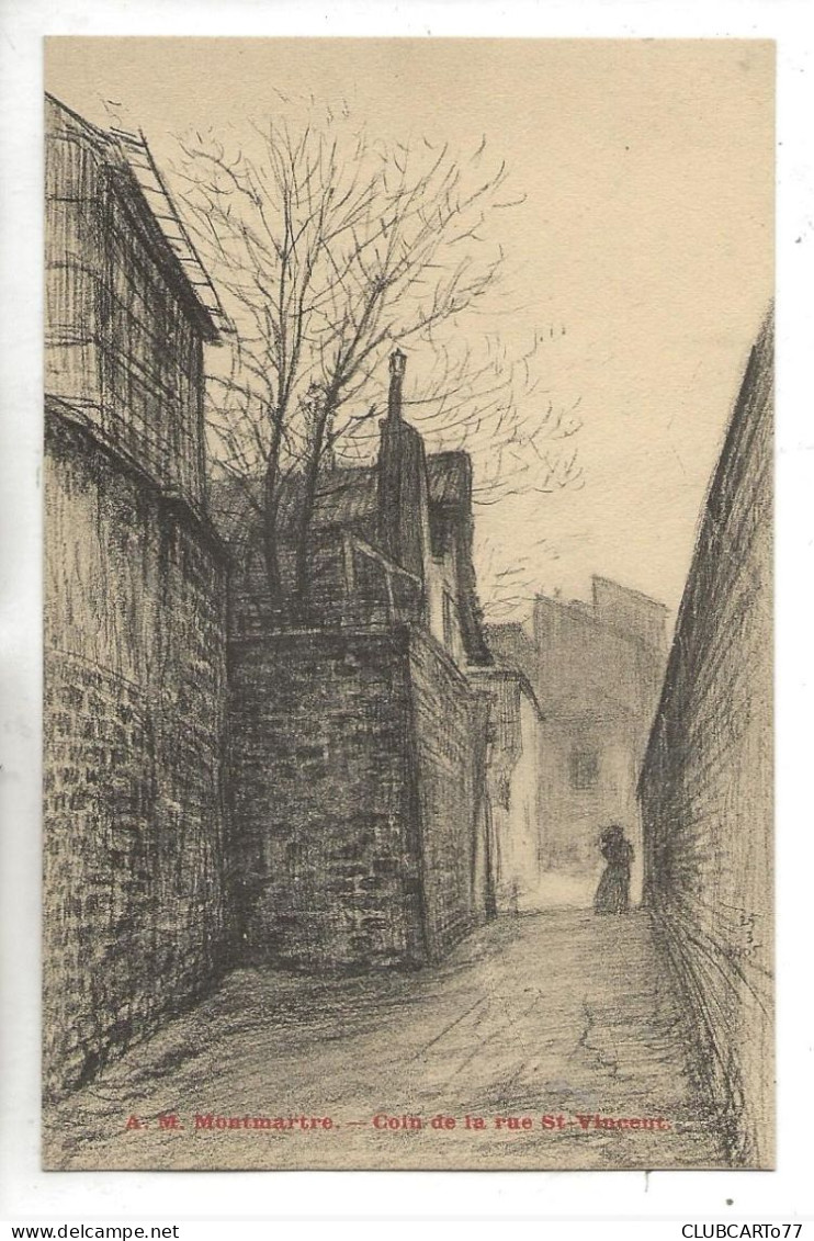 Paris 18 ème Arr (75) : La Rue Saint-Vincent De Montmartre Illustration  En 1910 (animé) PF - Arrondissement: 18