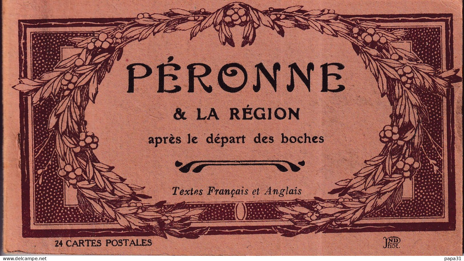 Carnet De PERONNE  & La Région Après Le Départ Des Boches - Peronne