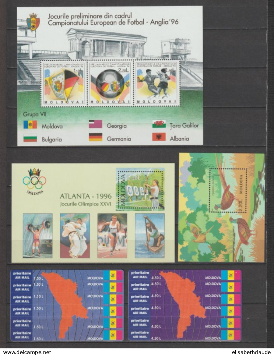 MOLDAVIE - COLLECTION 1993/1996 - 5 PAGES AVEC VARIETES ! ** MNH - COTE YVERT > 305 EUR - Moldawien (Moldau)