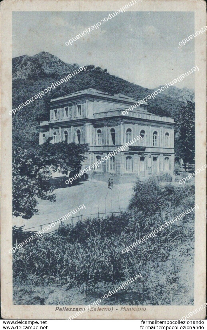 Az317 Cartolina Pellezzano Municipio 1933 Salerno Campania - Salerno