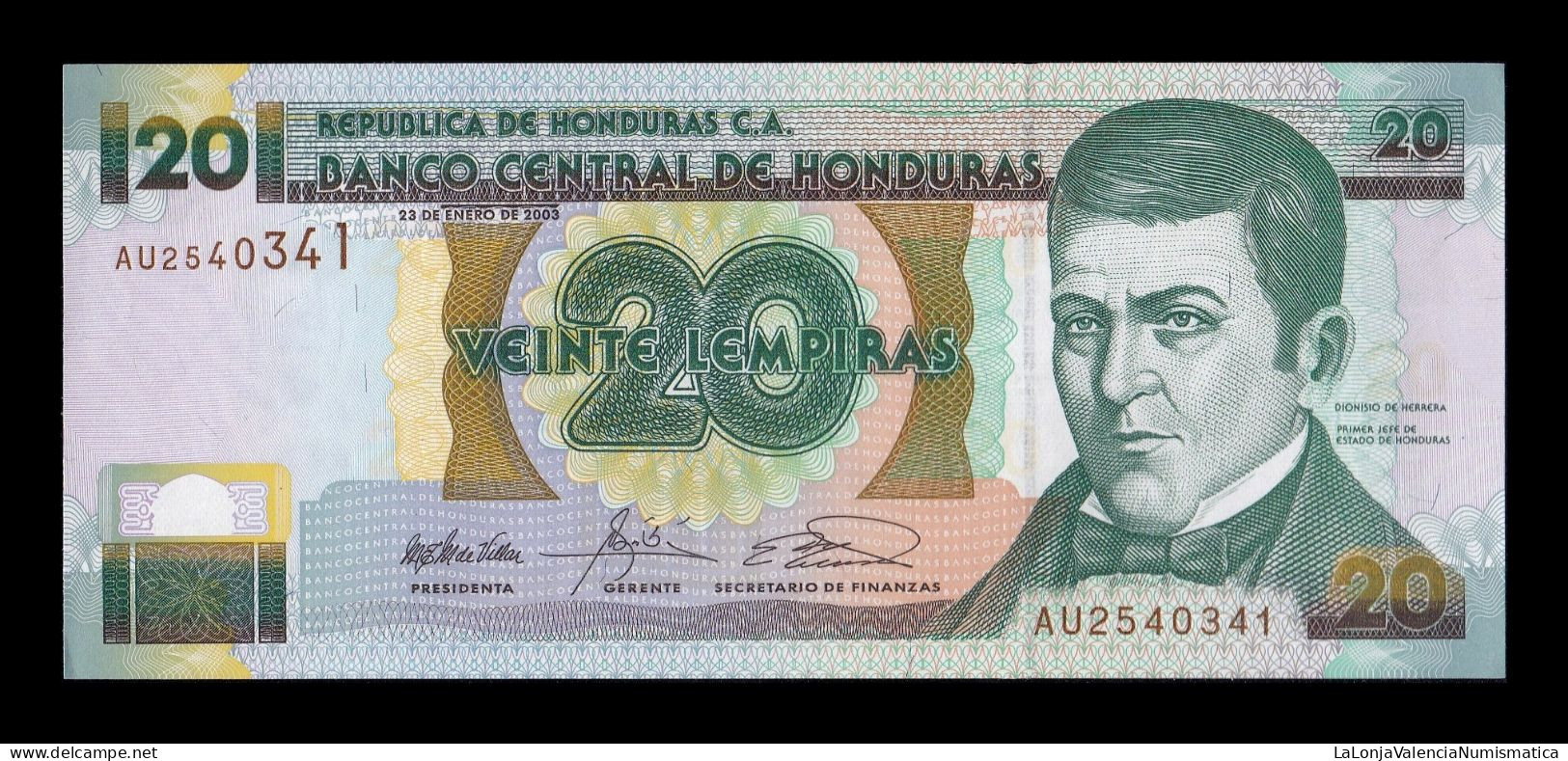 Honduras 20 Lempiras 2003 Pick 87b Sc Unc - Honduras