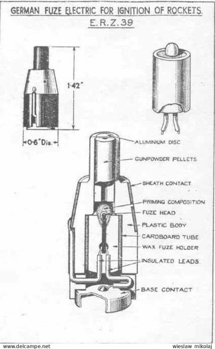 E.R.Z.39 Nebelwerfer 15cm German Zunden ... Spoletta Fusee WW2 Neutralisé Obus - Armas De Colección