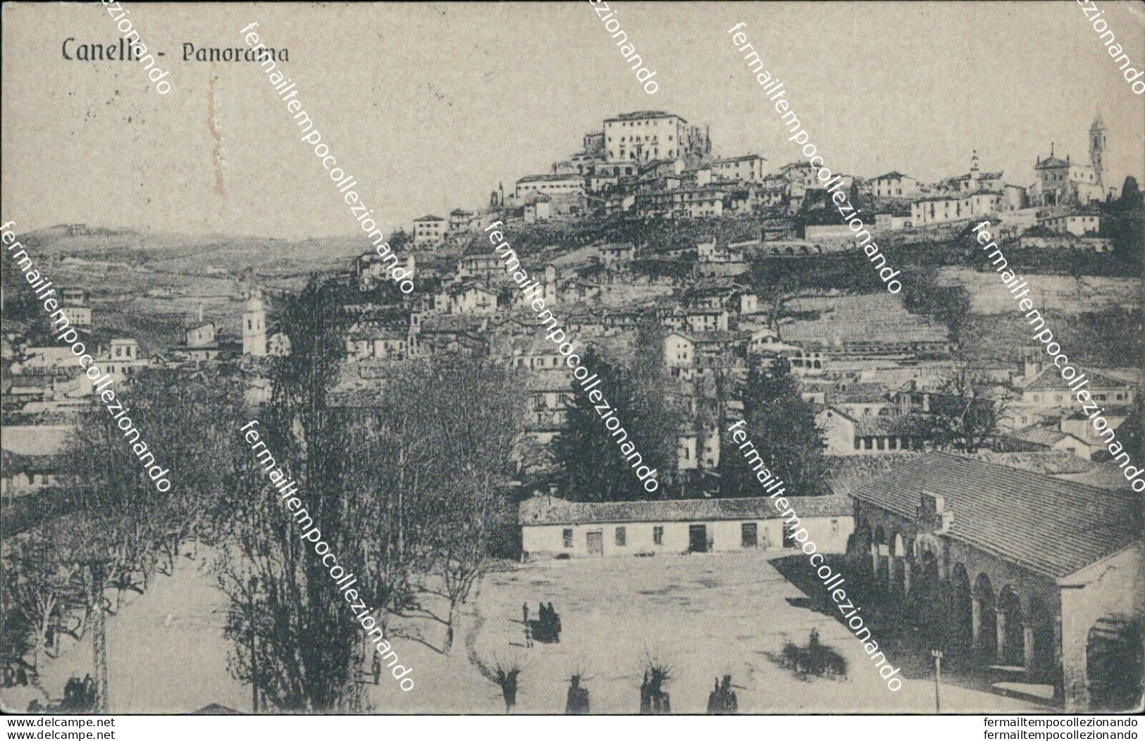Bc123 Cartolina Canelli Panorama Asti Piemonte 1919 - Asti