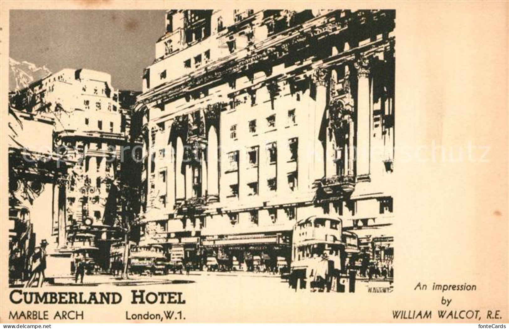 42999019 London Cumberland Hotel Marble Arch Impression By William Walcot - Autres & Non Classés