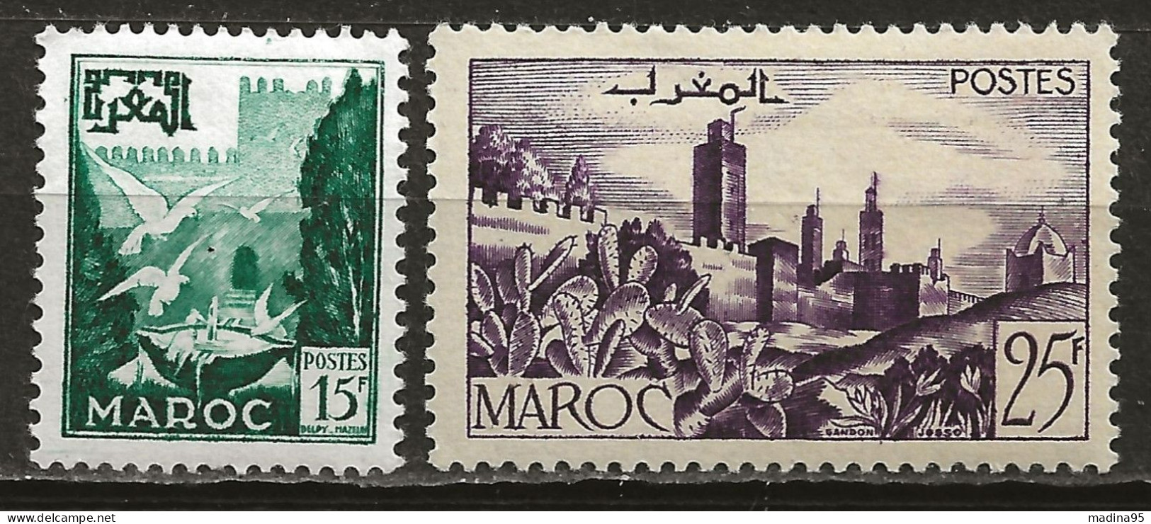 MAROC Colo:, *, N° YT 333 Et 334, Ch.., TB - Unused Stamps