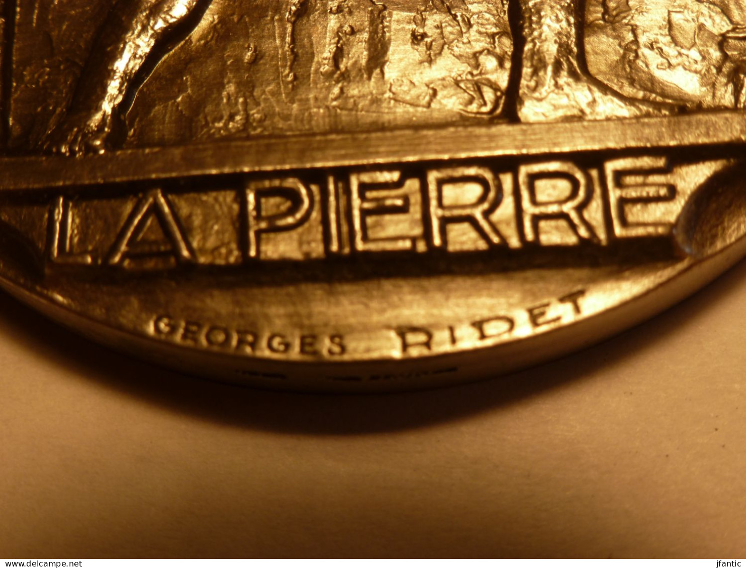 Georges Ridet, La Pierre, Médaille Ancienne En Bronze Argenté, Monnaie De Paris, XX è. - Other & Unclassified