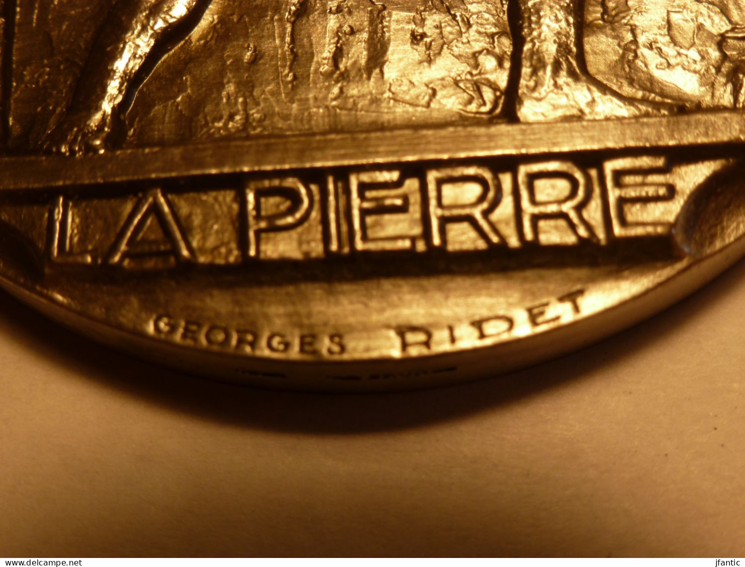 Georges Ridet, La Pierre, Médaille Ancienne En Bronze Argenté, Monnaie De Paris, XX è. - Autres & Non Classés