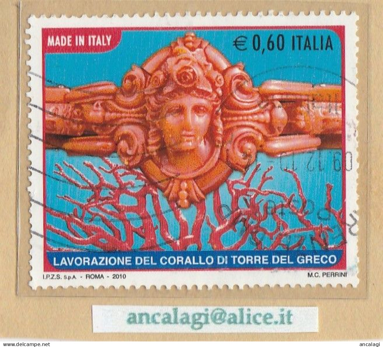 USATI ITALIA 2010 - Ref.1170A "LAVORAZIONE DEL CORALLO" 1 Val. - - 2001-10: Usati