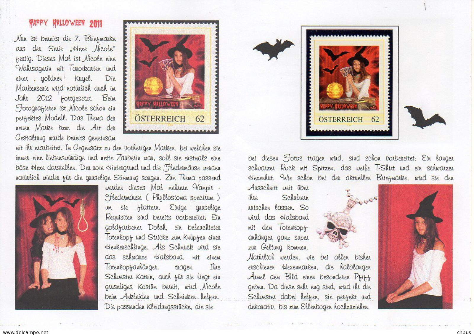 Happy Halloween 2011, Mit 'Hexe Nicole' (sehe Alle Scans!) - Timbres Personnalisés