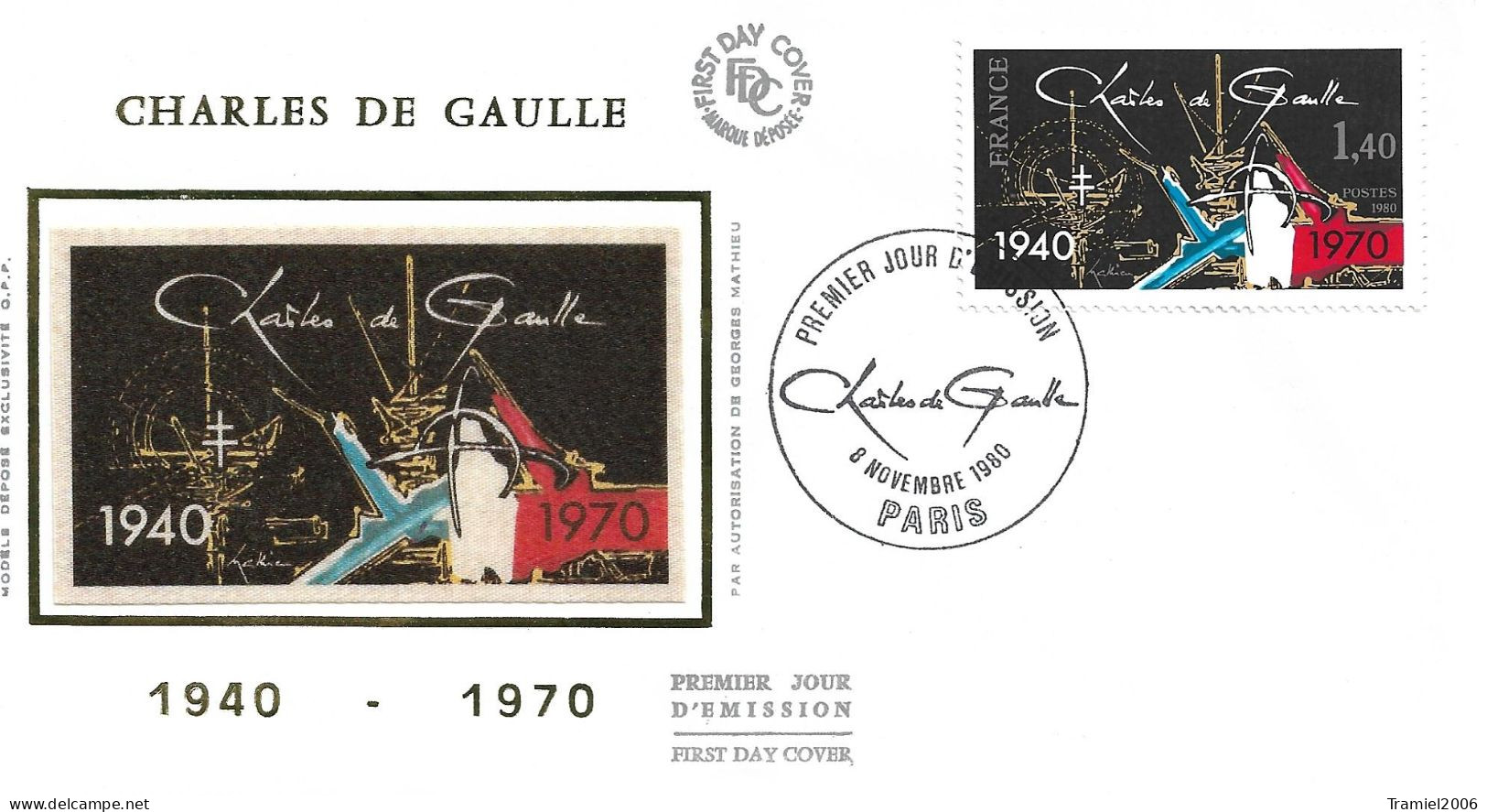 FRANCE 1980 - YT 2114 - Charles DE GAULLE - 08.11.1980 - 1980-1989